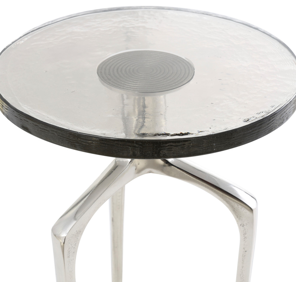 Contemporary Silver Aluminum Accent Table   Contemporary   Side Tables And End Tables   by Brimfield  ampMay  Houzz