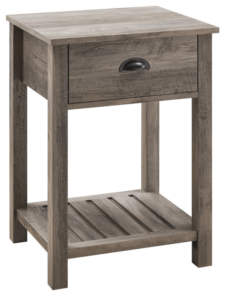 18 quotCountry Single Drawer Side Table  Gray Wash   Transitional   Side Tables And End Tables   by Walker Edison  Houzz