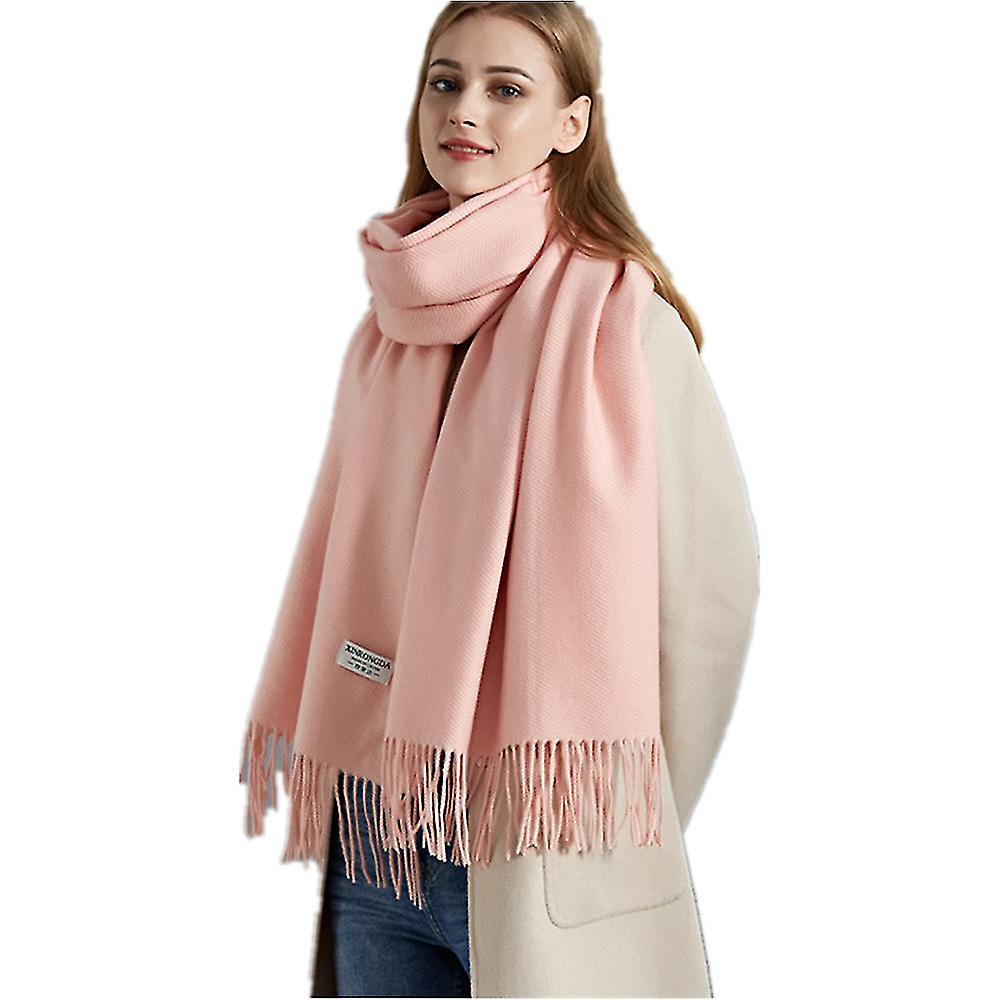 Wool Scarf Ladies In Winter， Cashmere Solid Color Water Wave Shawl With Thick Warm Surround 80