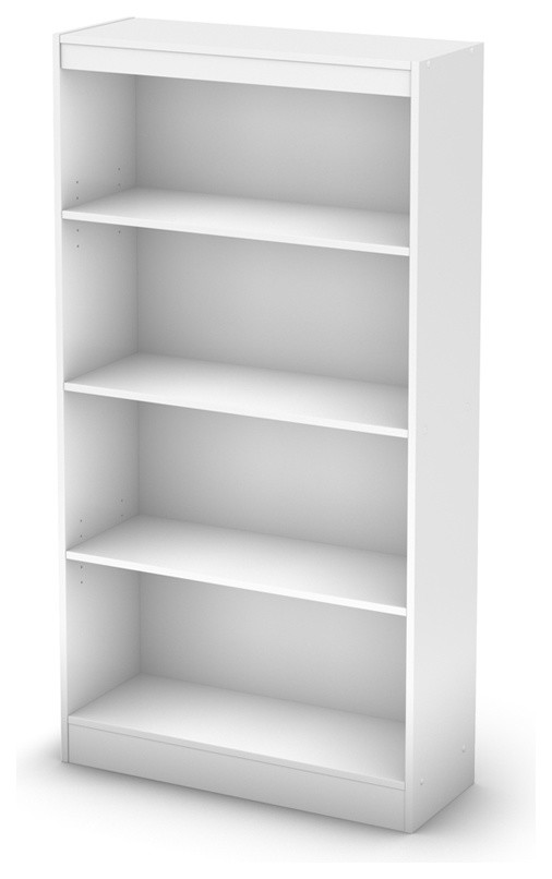 South Shore Axess 4 Shelf Bookcase  Pure White   Transitional   Bookcases   by Homesquare  Houzz