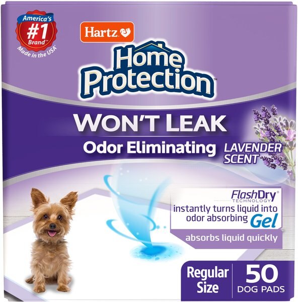 Hartz Home Protection Odor Eliminating Dog Pee Pads， 21 x 21-in， Lavender Scented