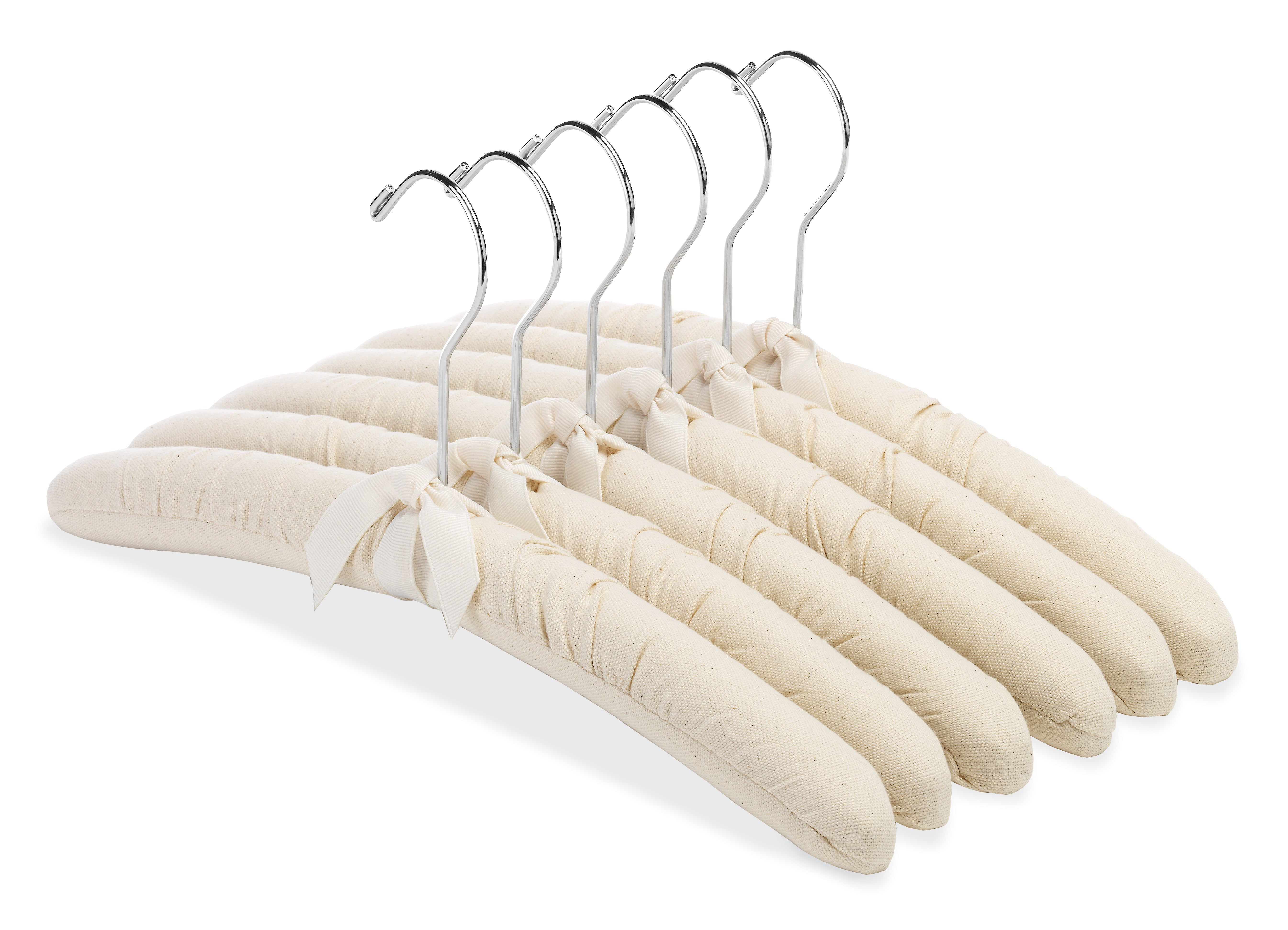 Whitmor Canvas Padded Metal Clothing Hangers with Swivel Hook, 6 Pack