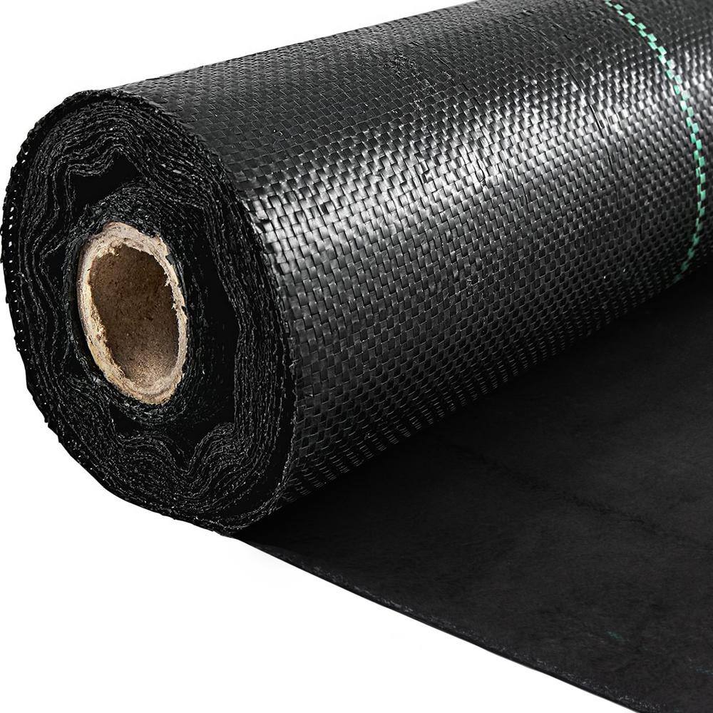 VEVOR 3 ft. x 300 ft. Weed Barrier 5.8 oz. Heavy-Duty PP Material Weed Barrier Landscape Fabric Ground Cover for Garden Black FCBY33005.8OZ8WBLV0