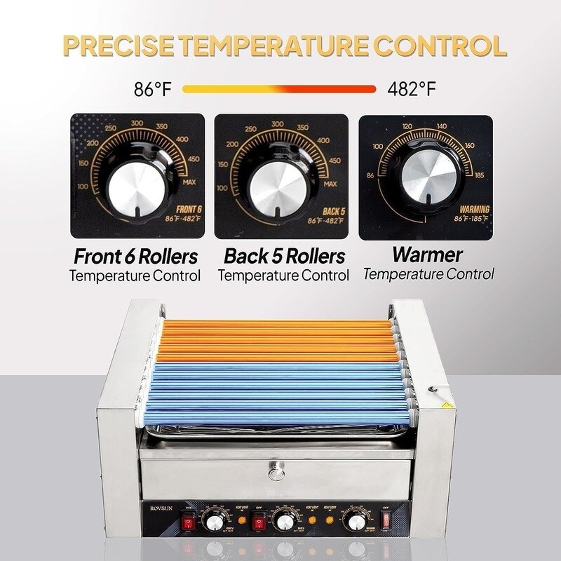 Electric Stainless Steel Hot Dog Grill Cooker Machine