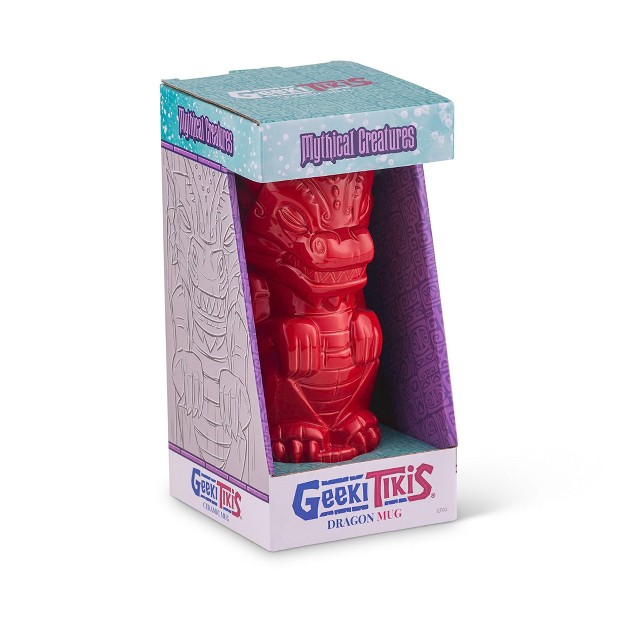 Beeline Creative Geeki Tikis Red Dragon Fantasy Mug Ceramic Tiki Style Cup Holds 17 Ounces