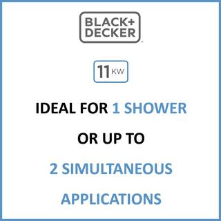 BLACK+DECKER 11 kW 1.99 GPM Residential Electric Tankless Water Heater Ideal for 1 Shower or Up to 2 Simultaneous applications BD-11HD