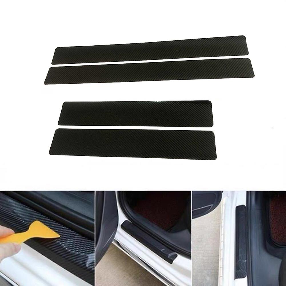 Car Door Sill Sticker Carbon Fibre Sticker Car Door Entry Step Anti-scratch Protection Sticker Red