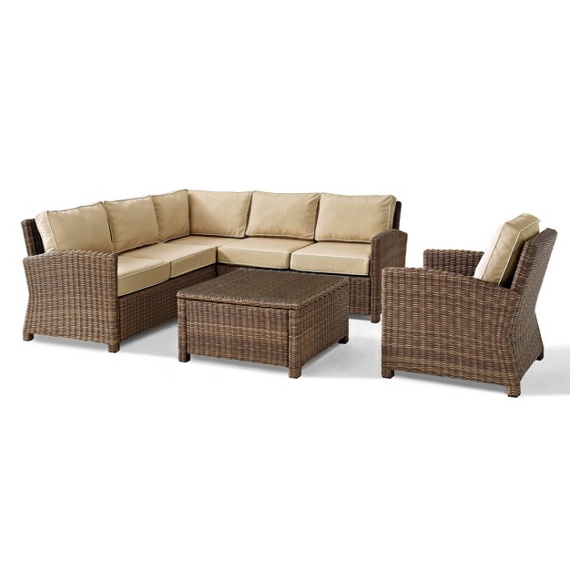 Bradenton 5pc Outdoor Wicker Sectional Set Crosley