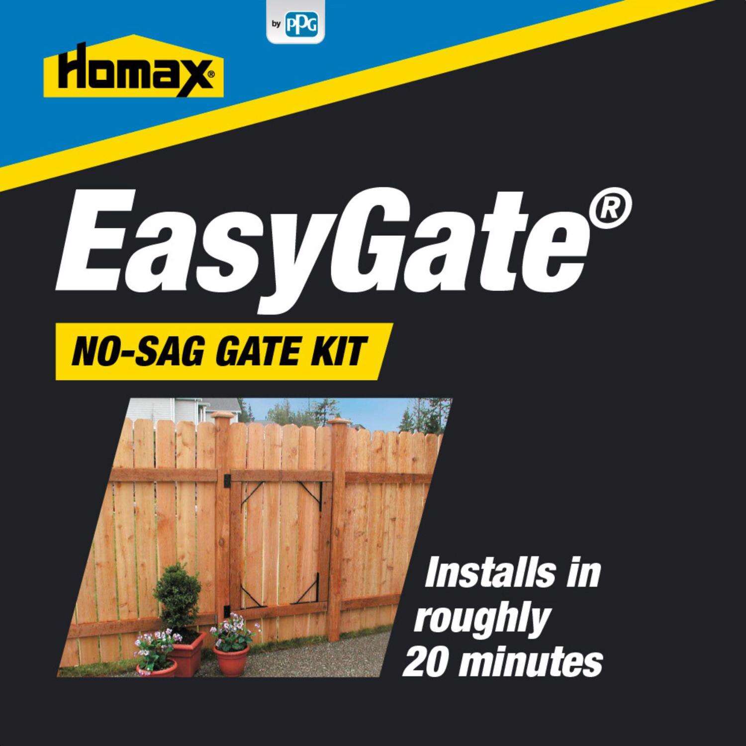 Homax EasyGate Powder Coated Black Steel No Sag Gate Kit 1 pk