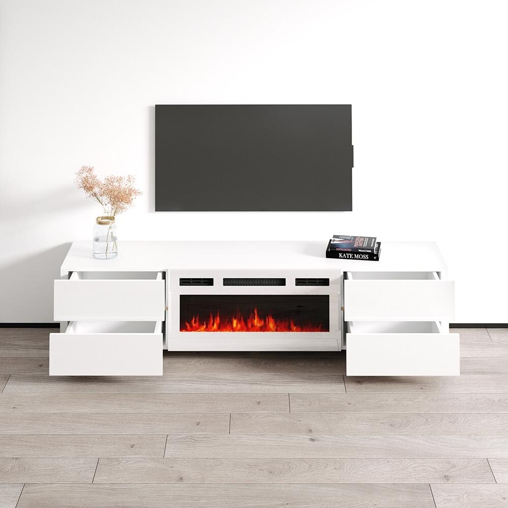 Bono 01 WH EF Fireplace TV Stand