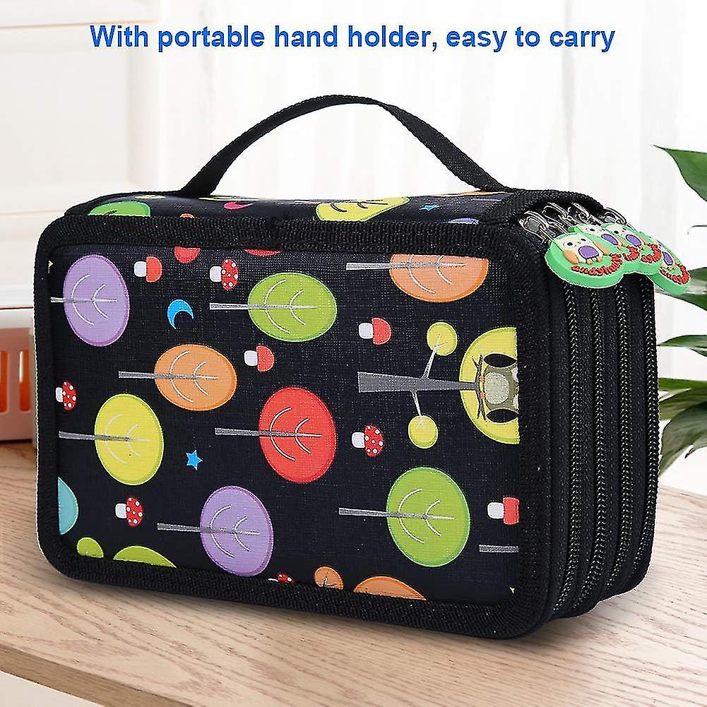 Portable Zippered Pencil Bag  Stationery Pouch Bag Case For Color Pencils Pens Colored Pencil Case