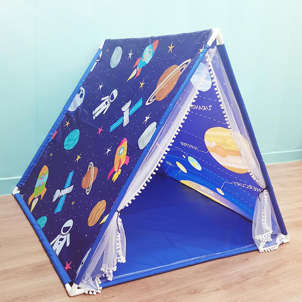 Portable Children Space Universe Teepee Tents Kids Play House Wigwam Net Yarn Tassel Curtain Anti-mosquito House Game Tent