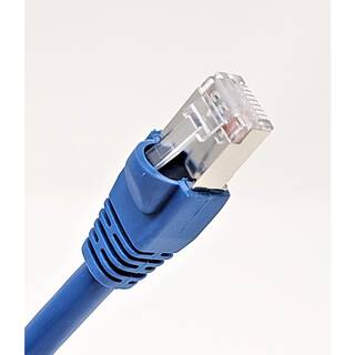 Micro Connectors Inc 50 ft. CAT 6 A 10G Shielded STP Patch Cable Blue E09-050BL-S