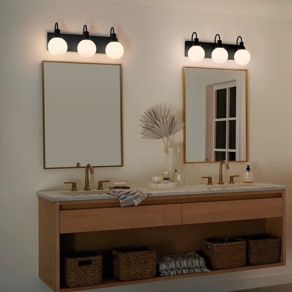 Kichler Lighting Hex 22.75 in. 3-Light Black Vanity Light