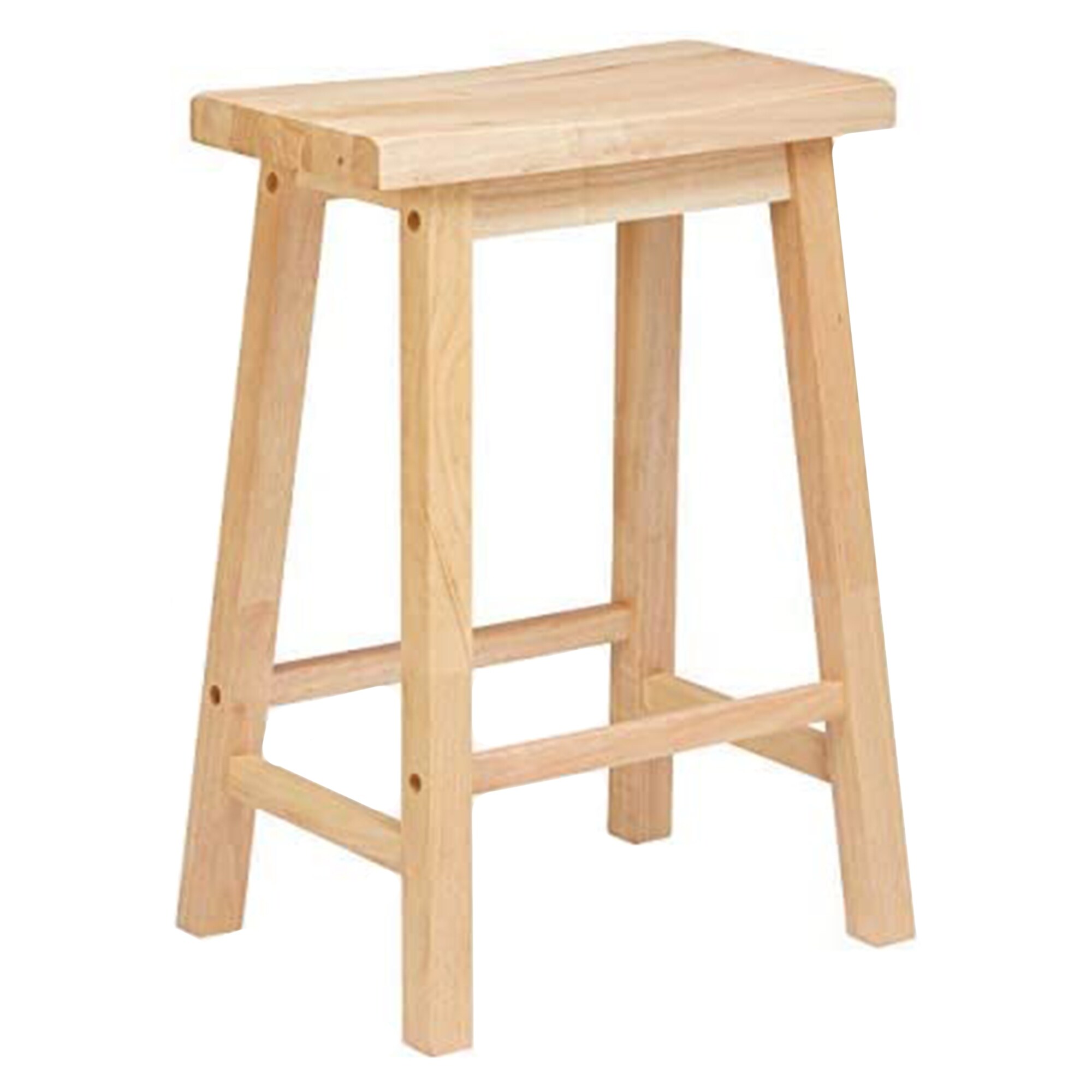 PJ Wood Classic Saddle-Seat 24 Inch Kitchen， Table， and Bar Counter Stool， Natural - 13.23