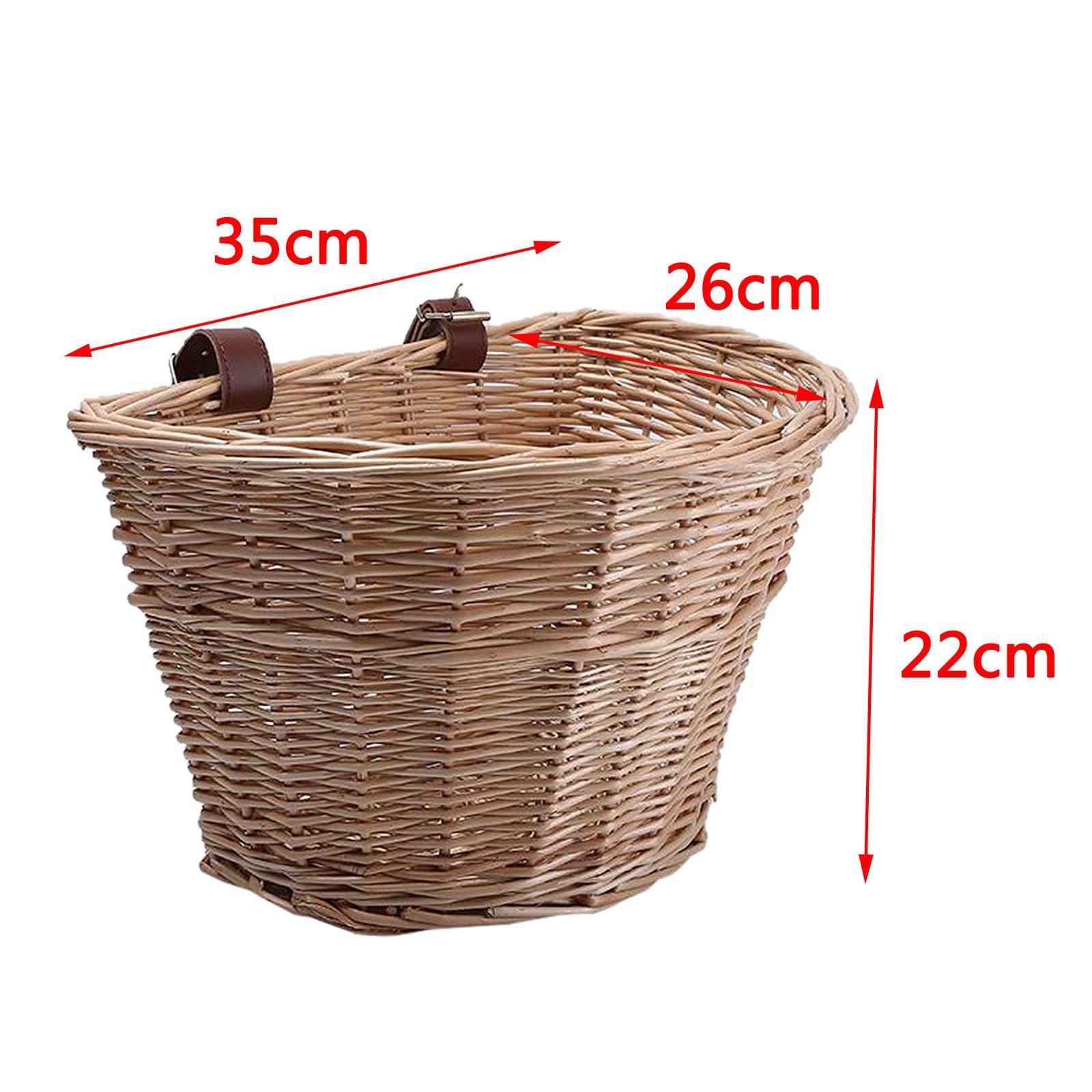 Handlebar Bike Basket，Fro Handlebar Adult Storage Basket， Waterproof with Leather Straps， Accessory - Beige