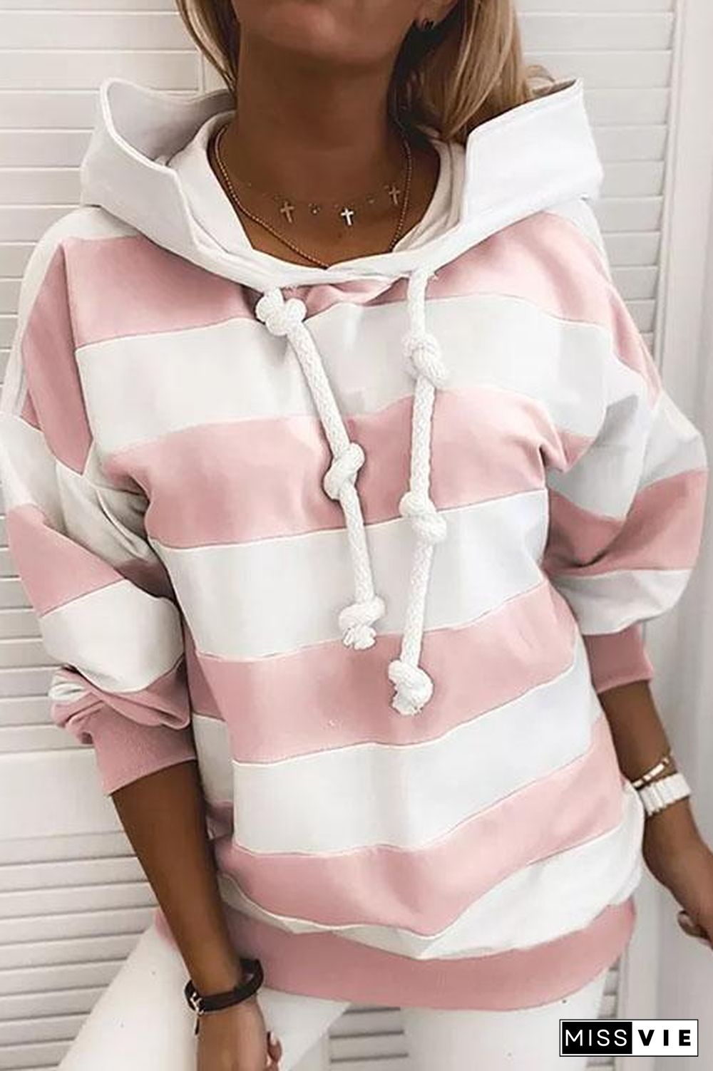 Wide Striped Light Hoodie