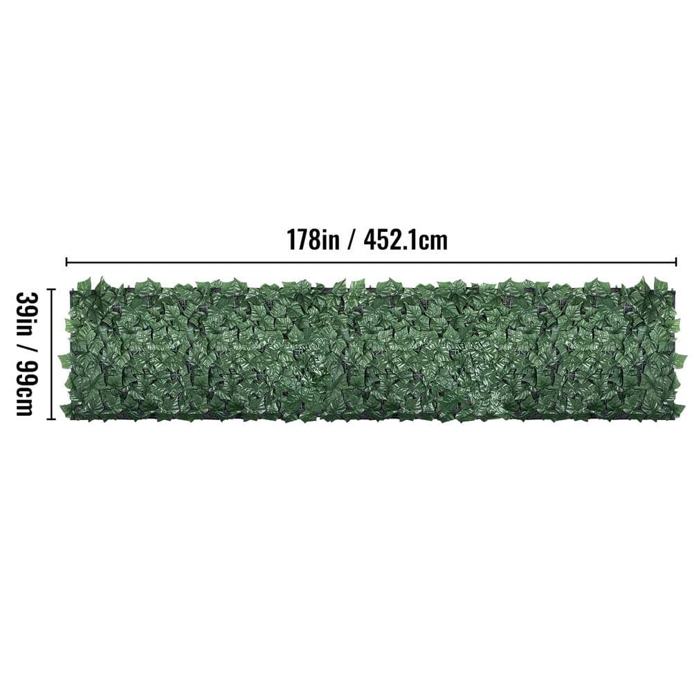 VEVOR Ivy Privacy Fence Screen 39 in. x 178 in. Faux Leaf Artificial Hedges 3-Layers Outdoor Greenery Leaves Panel Green RZZWWLYC39178XZN3V0