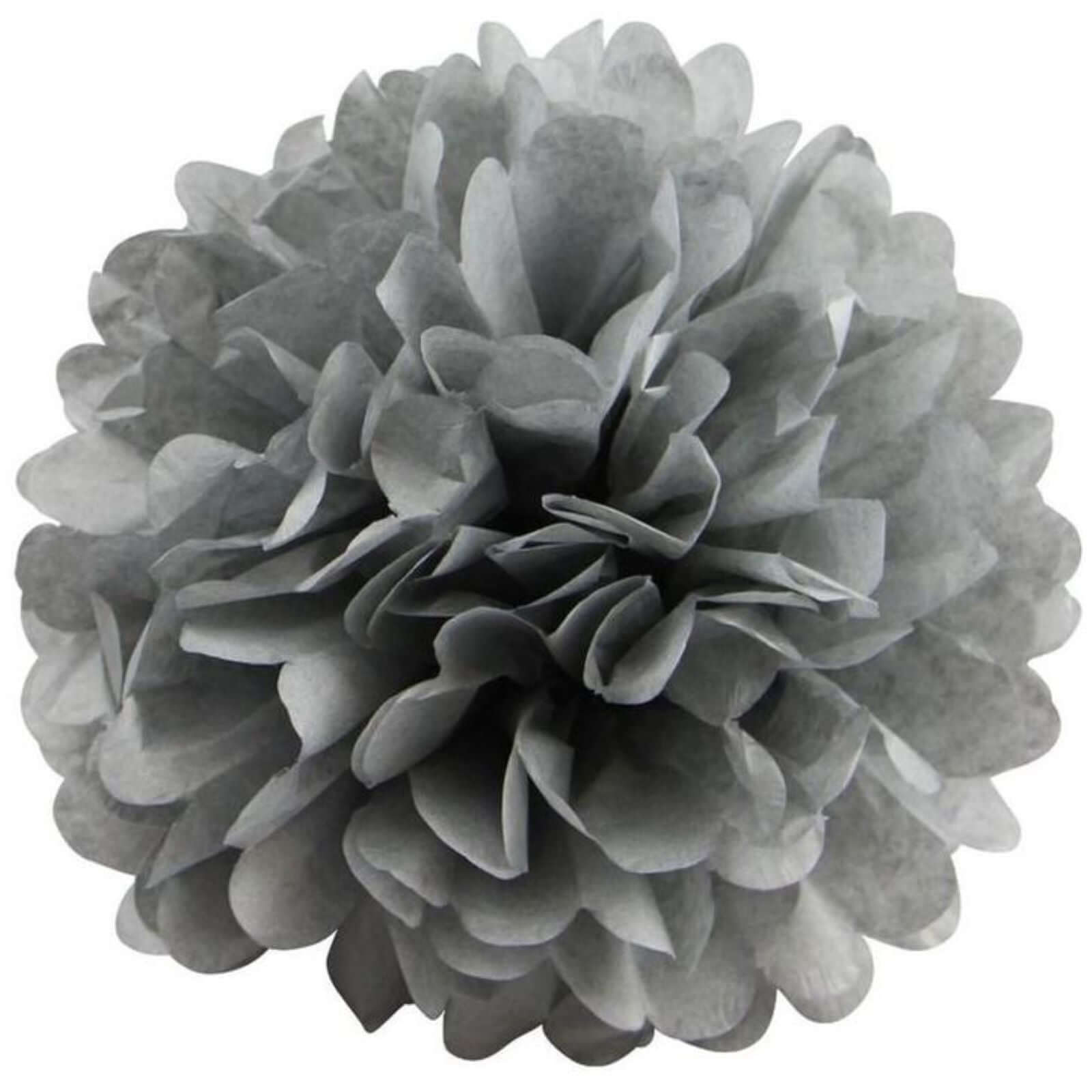 6 Pack Silver Tissue Paper Pom Poms Flower Balls, Ceiling Wall Hanging Decorations 10