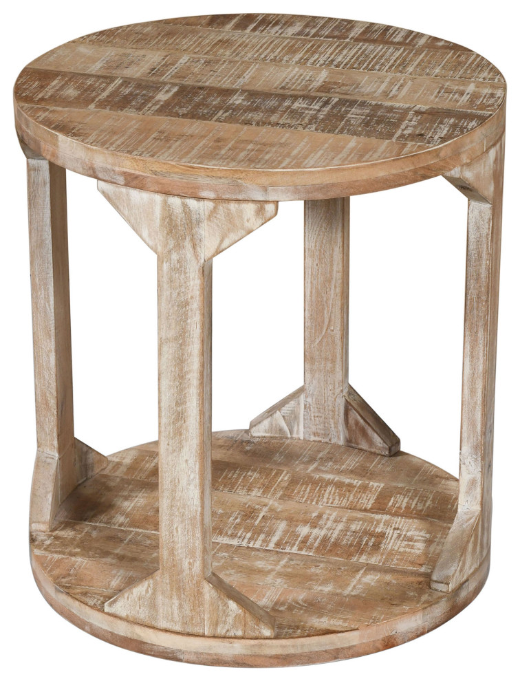 Rustic Modern Solid Wood Accent Table   Farmhouse   Side Tables And End Tables   by WHI  Houzz