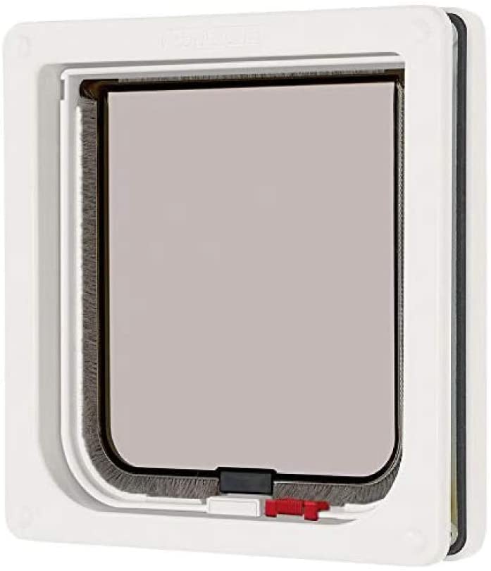 Cat Mate Lockable Cat Flap with Transparent Flap and Magnetic Catch-White