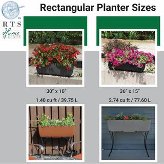 RTS Home Accents 36 in. x 15 in. IndoorOutdoor Black Polyethylene Rectangular Planter 56030001008081