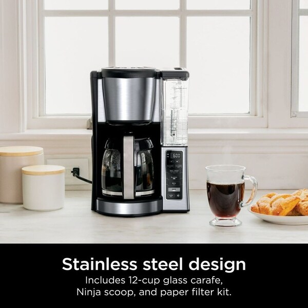 12-Cup Programmable Coffee Maker， Stainless Steel