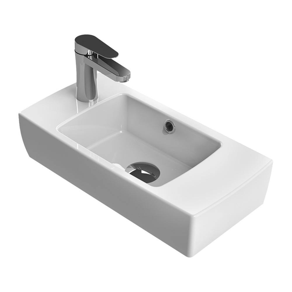 Nameeks City Wall Mounted Bathroom Sink in White CeraStyle 001600-U-One Hole