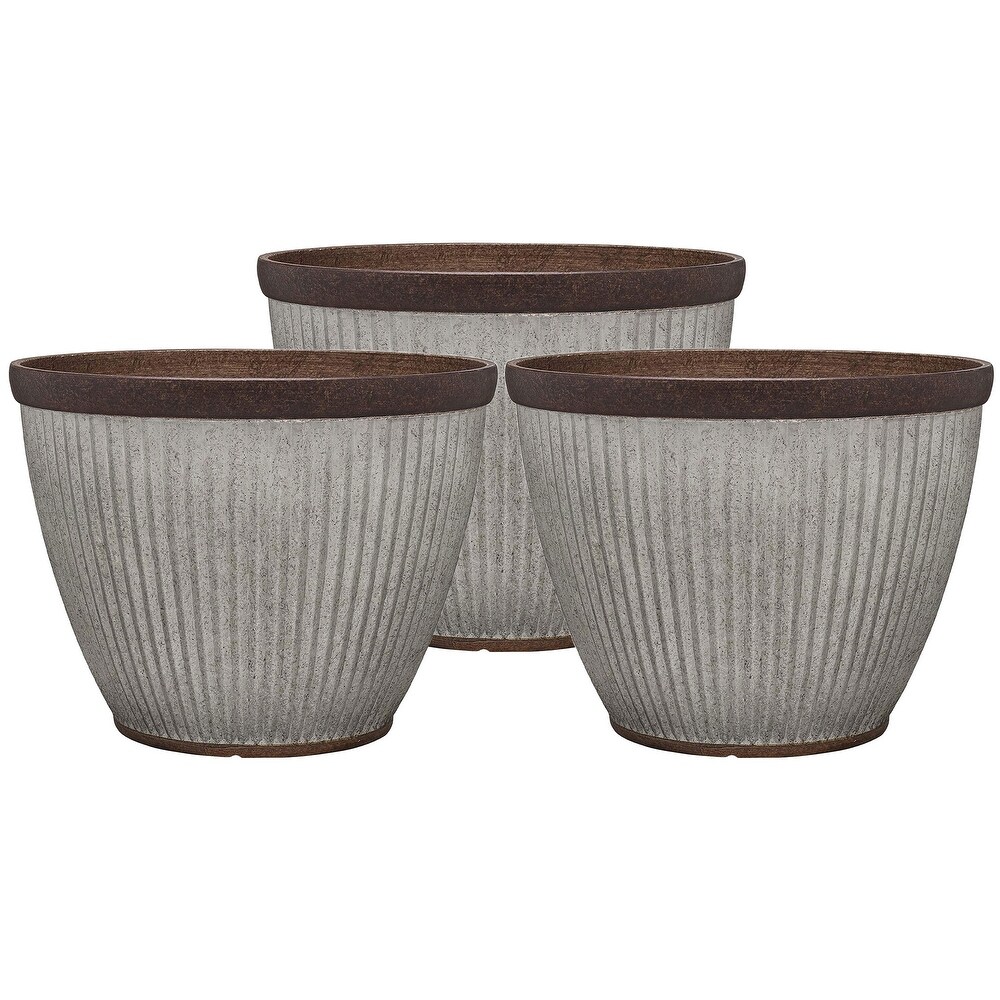 Southern Patio HDR 046868 20.5 Inch Rustic Resin Outdoor Planter Urn (3 Pack)   4.3