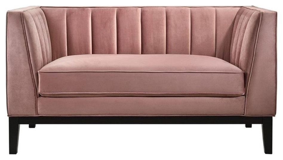 Picket House Furnishings Calabasas Loveseat in Rose   Transitional   Loveseats   by Homesquare  Houzz