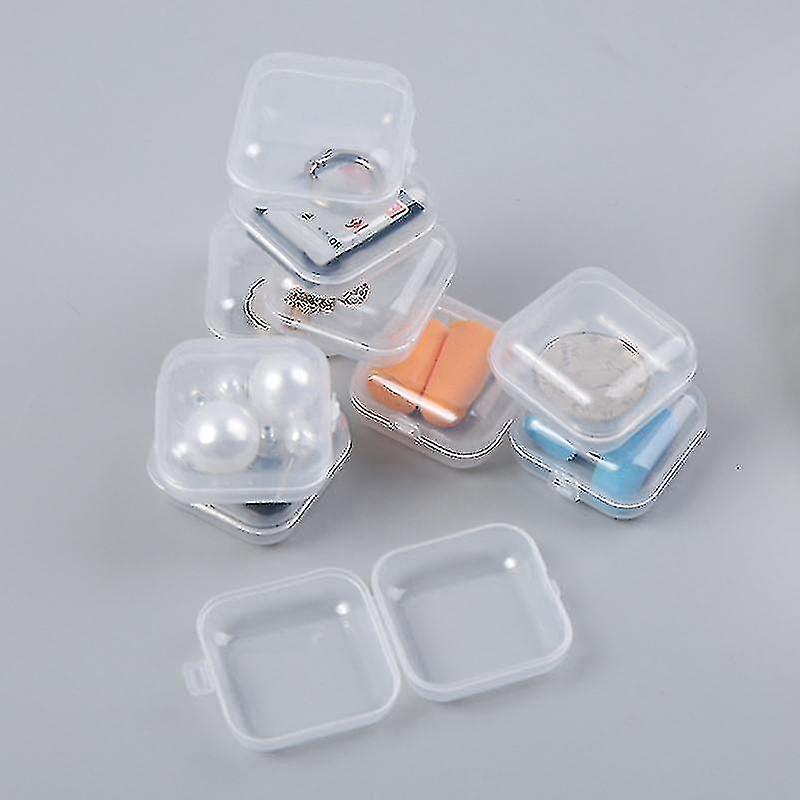 10pcs Clear Lidded Small Plastic Box For Trifles Parts Tools Storage Box Jewelry Display Box Screw Case Beads Container