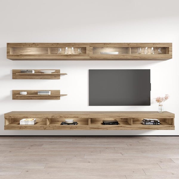 Fly I2 34TV Wall-Mounted Floating Modern Entertainment Center