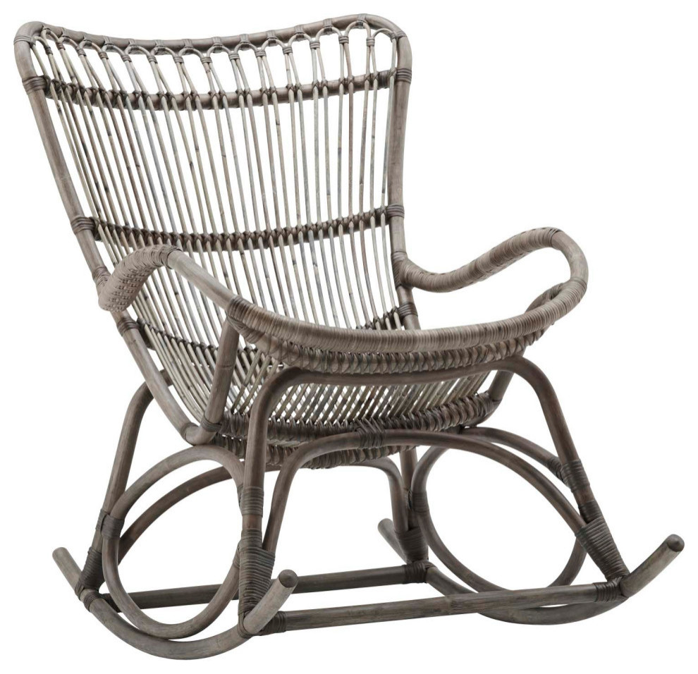 Monet Rattan Rocking Chair  Taupe Gray   Tropical   Rocking Chairs   by Sika Design  Houzz