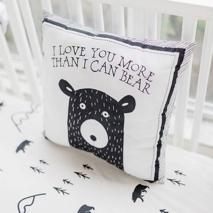 My Baby Sam Little Black Bear Decorative Pillow  14 x 14