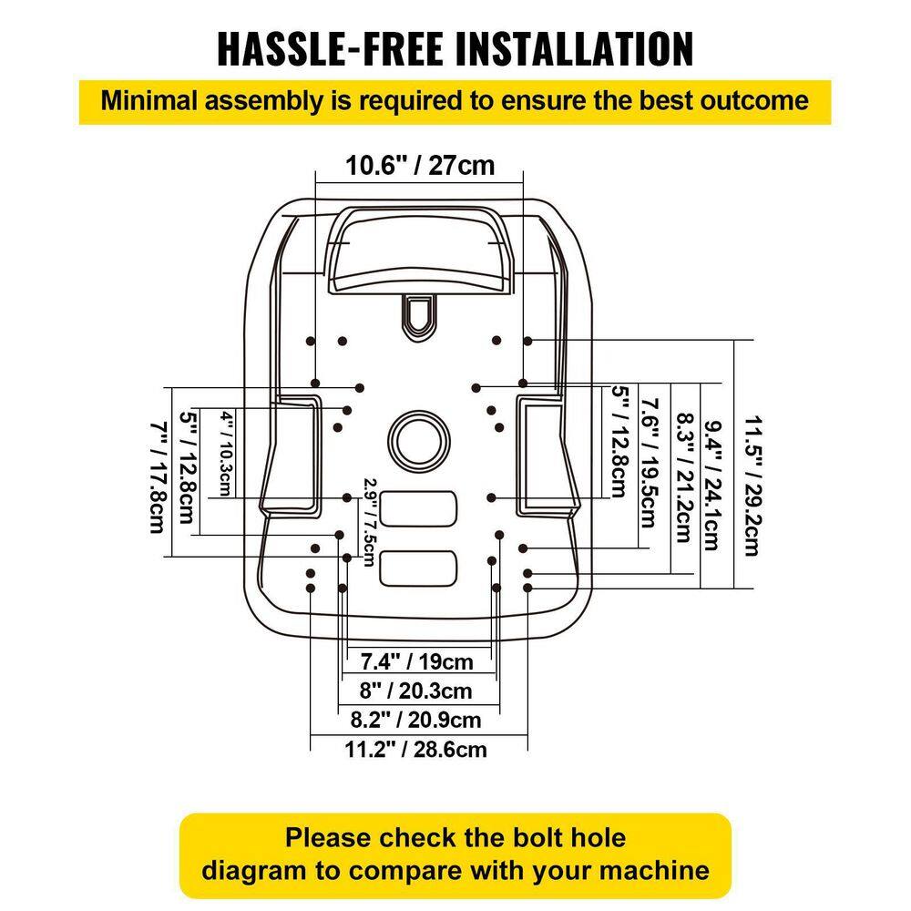 VEVOR Universal Tractor Seat Industrial High Back PVC Lawn and Garden Mower Seat Steel Frame Compact Forklift Seat in Yellow GBZYJOHNDEEREOBRWV0