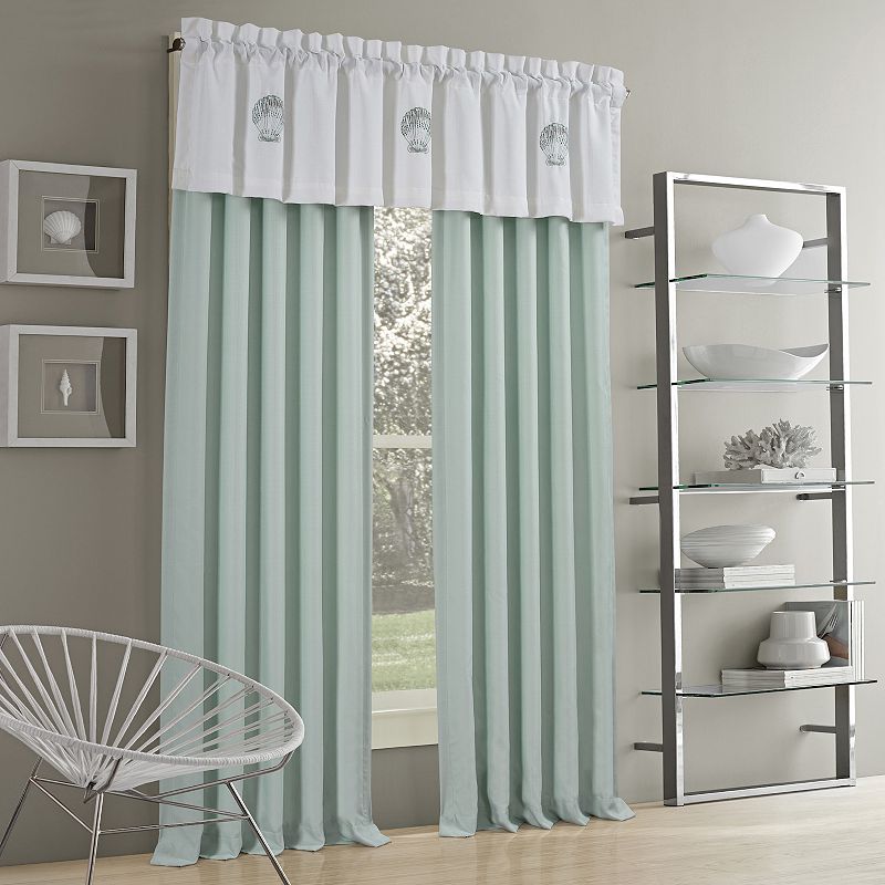 Royal Court Water's Edge Aqua Window Curtain Set