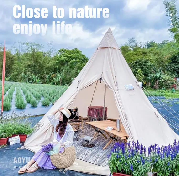 2023 Hotel Glamping Tipi Tents for Sale Mongolian Tent Luxury Mongolian Yurt Camping Tent Outdoor Waterproof