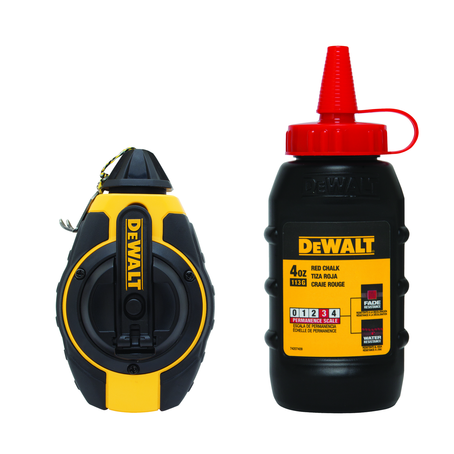 DW 4 oz Red Chalk and Reel Set 100 ft. Black/Yellow