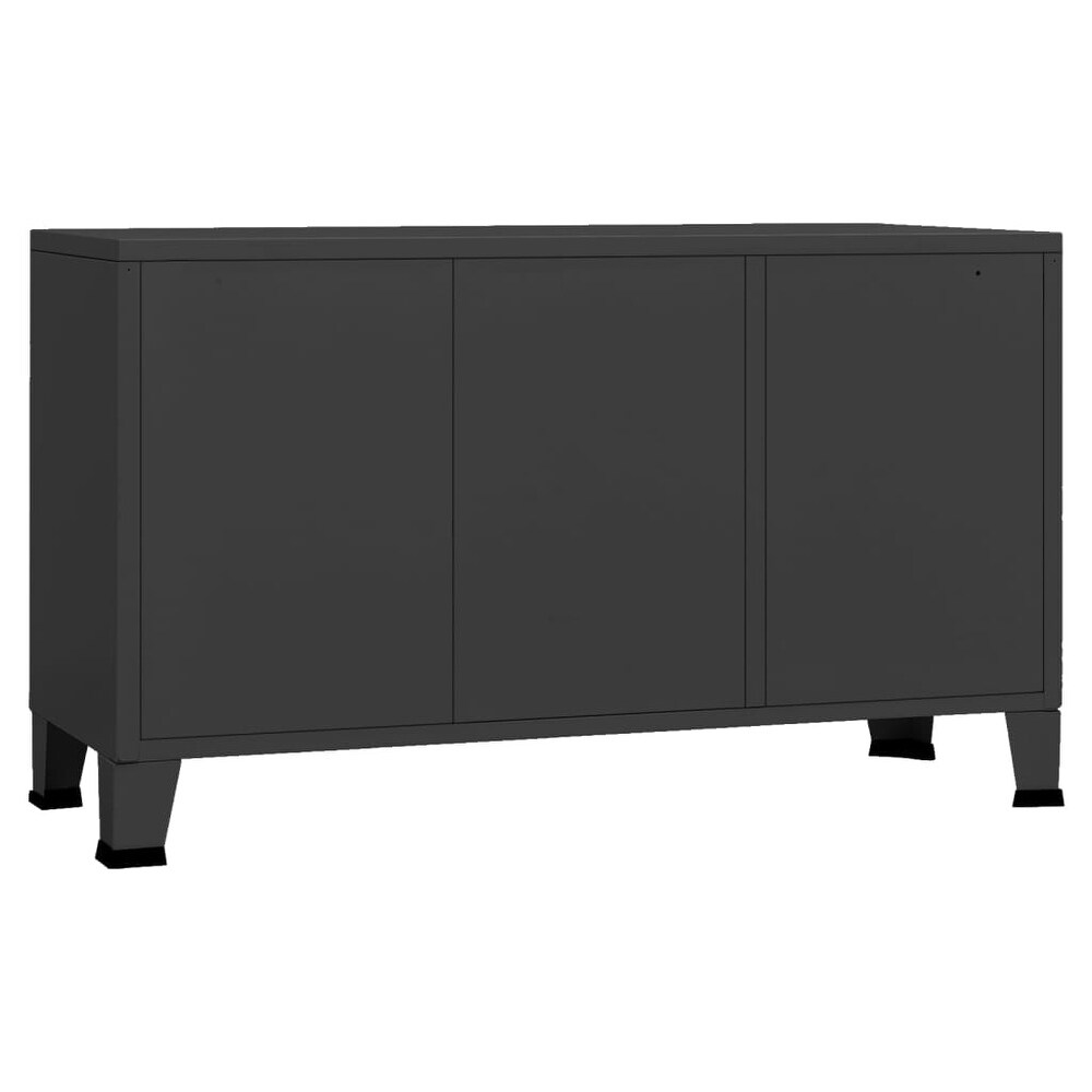 vidaXL Sideboard Industrial Storage Cabinet for Living Room Metal and Glass   41.3\