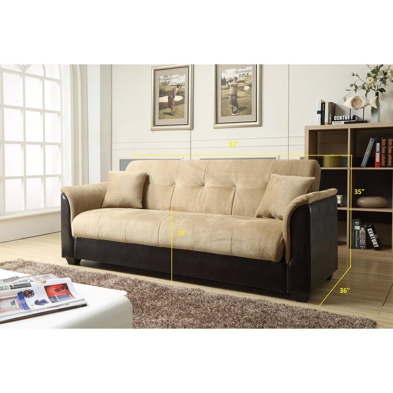 NH Designs Champion Futon Sofa Bed with Storage