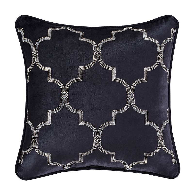 Five Queens Court Manila 18 Square Embellished Decorative Throw Pillow