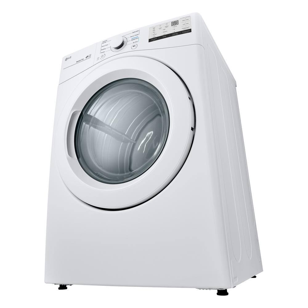 LG 7.4 Cu. Ft. Vented Stackable Gas Dryer in White with Sensor Dry DLG3401W