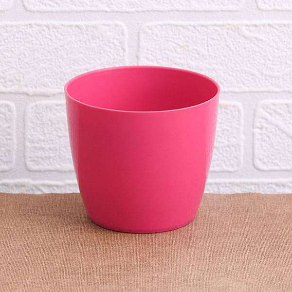 6.3 inch (16 cm) Valencia 16 Round Plastic Planter (Dark Pink) (set of 6)