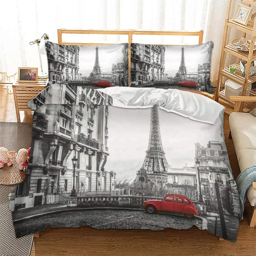 Duvet Cover Set Soft London Themed Comforter Cover Set 3 Pieces