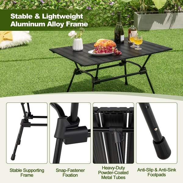 Folding HeavyDuty Aluminum Camping Table with Carrying Bag