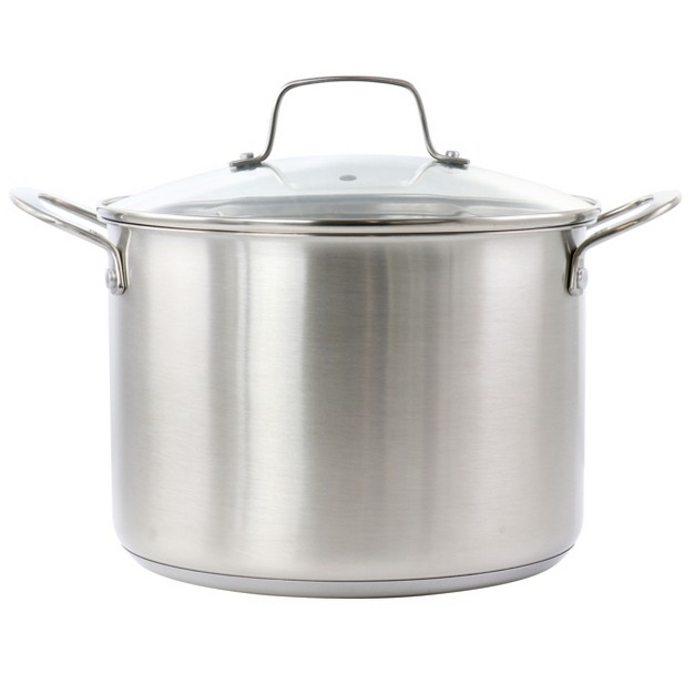 Martha Stewart Everday Midvale 8 Quart Stainless Steel Stock Pot With Lid