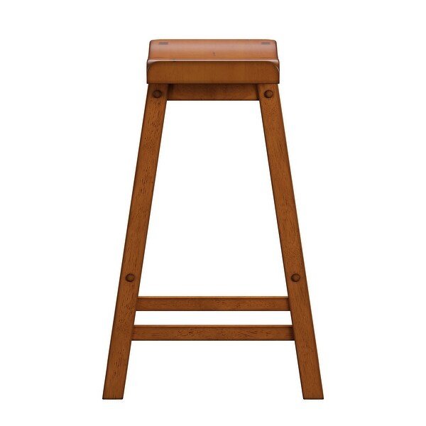 Lavish Home Swivel Wood Stool with Back