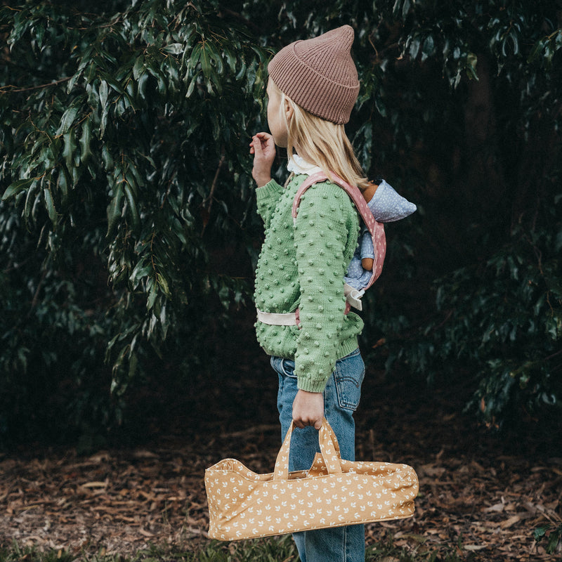 Dinkum Doll Carry Cot - Leaf by Olli Ella