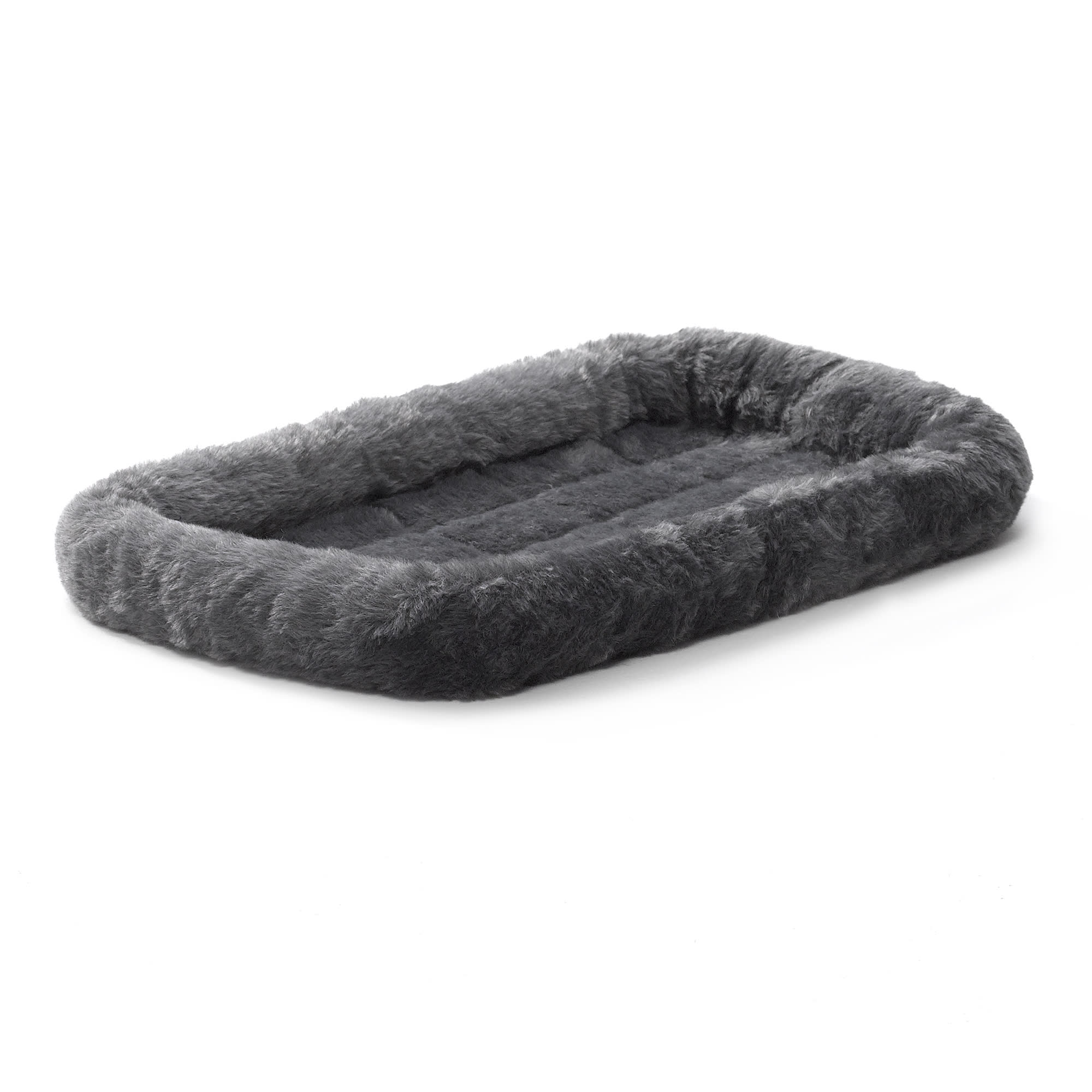 Midwest Quiet Time Bolster Gray Dog Bed， 18