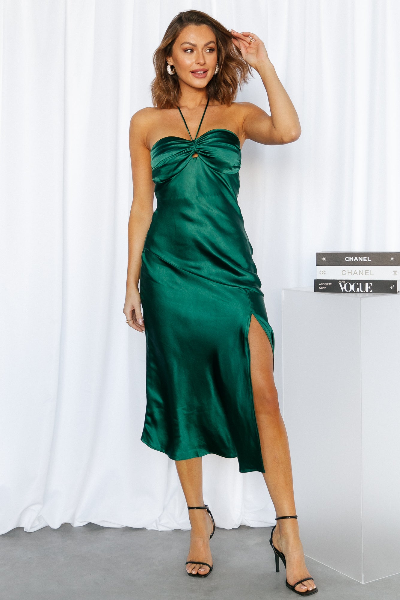 True Savage Midi Dress Forest Green